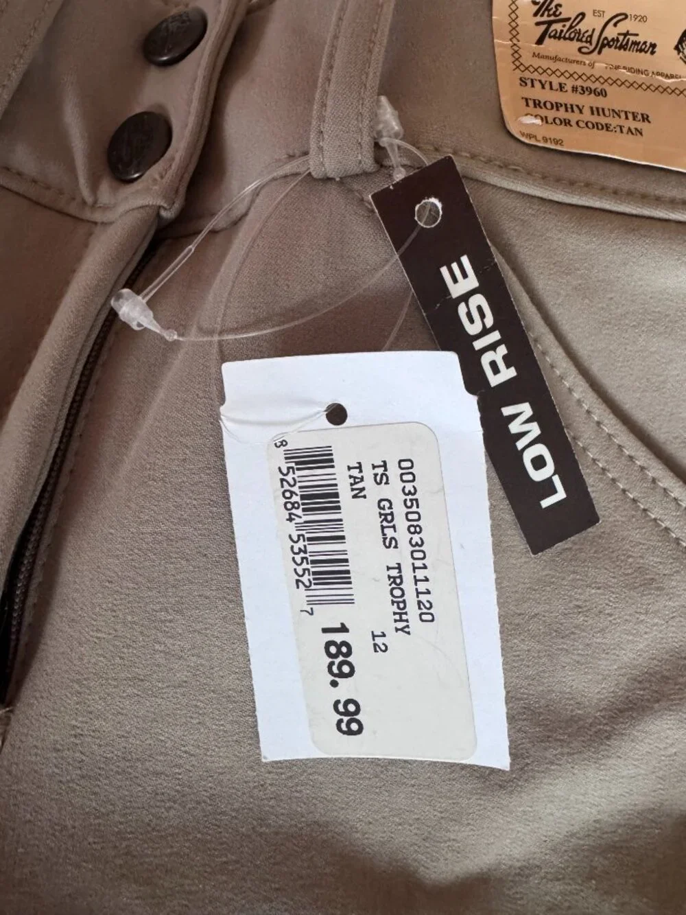 NWT The Tailored Sportsman Girl's Trophy Hunter Breech-Front Zip Girls sz 12